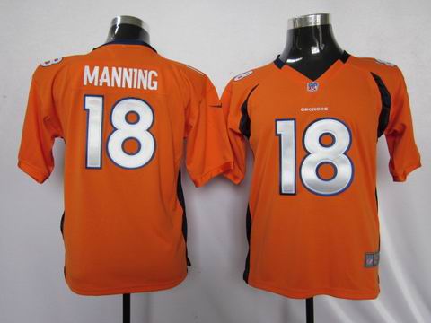 Youth Nike NFL Denver Broncos 18 Manning Nikr Orange Game Jerseys
